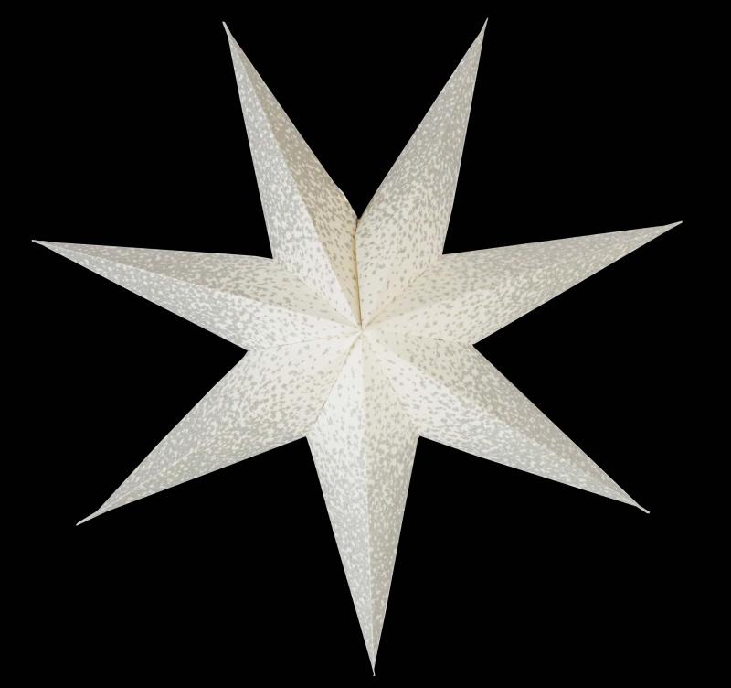 Baby Meteor Silvercrash white  - Foldable glowing Paperstar with 7 points, 40 cm